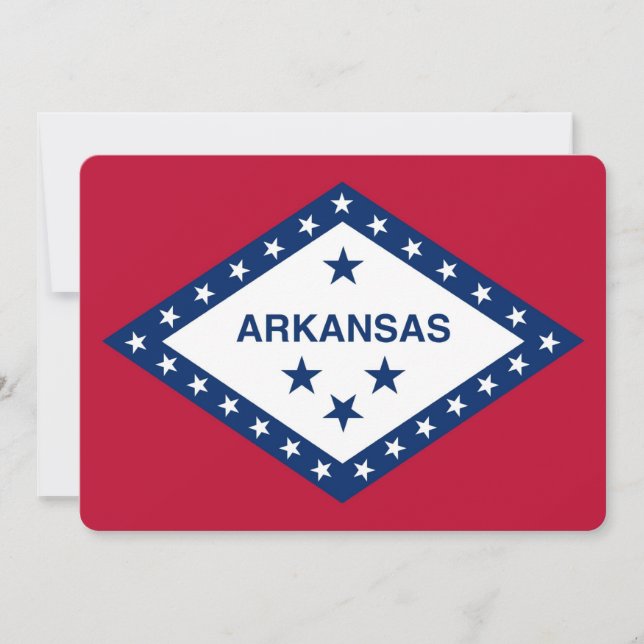Patriotic invitations with Flag of Arkansas (Front)