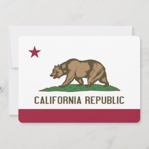 Patriotic invitations with Flag of California