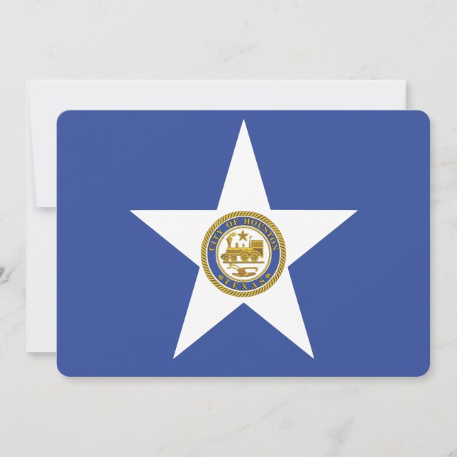 Patriotic  invitations with Flag of Houston (Front)