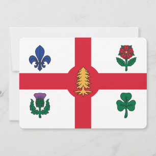 Patriotic  invitations with Flag of Montreal