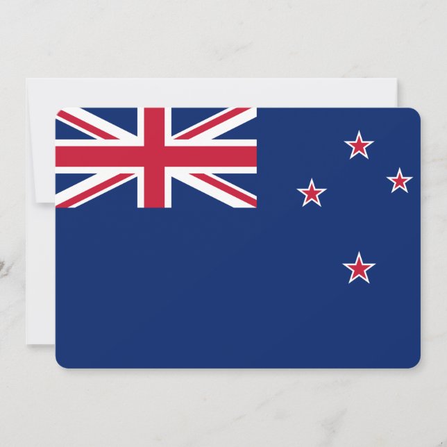 Patriotic  invitations with Flag of New Zealand (Front)