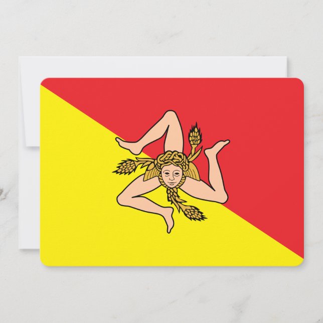 Patriotic  invitations with Flag of Sicily, Italy (Front)