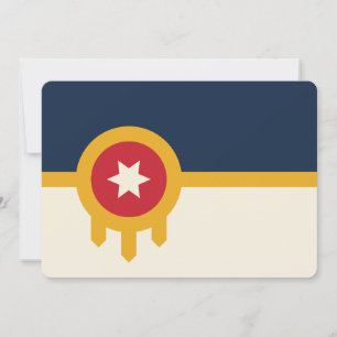 Patriotic invitations with Flag of Tulsa City