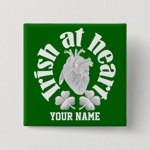 Patriotic Irish at heart 2 Inch Square Button