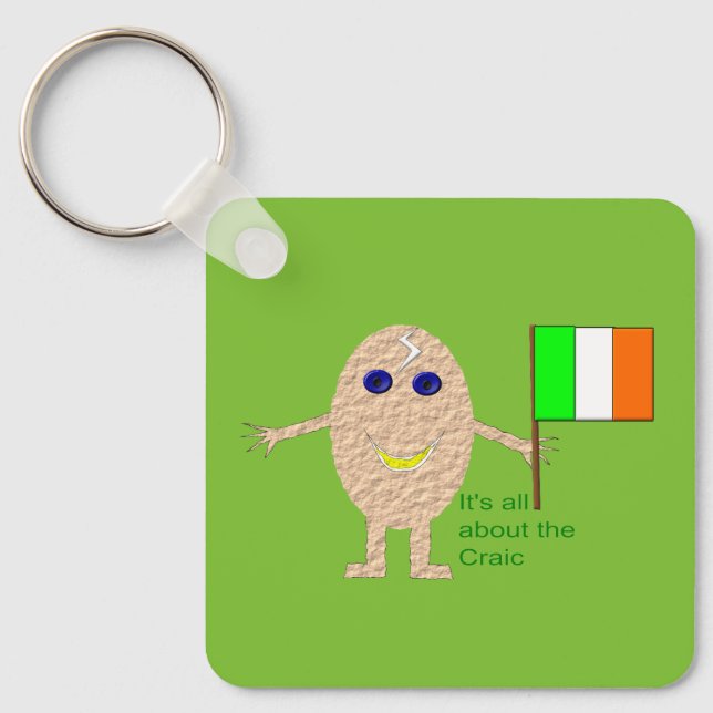 Patriotic Irish Egg Custom Keychain (Front)