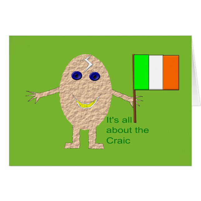 Patriotic Irish Egg Customizable Card (Front Horizontal)