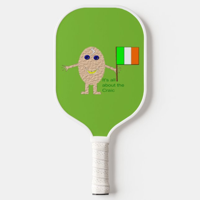 Patriotic Irish Egg Pickleball Paddle (Front)