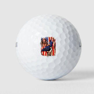 Patriotic Irish Setter American Flag Dog Golf Balls