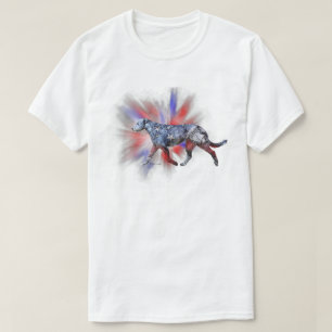 Patriotic Irish Wolfhound Red White and Blue T-Shirt