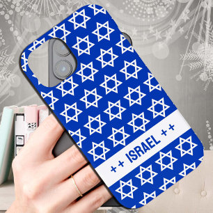 Patriotic Israel case, white David Star / Israel iPhone 15 Case
