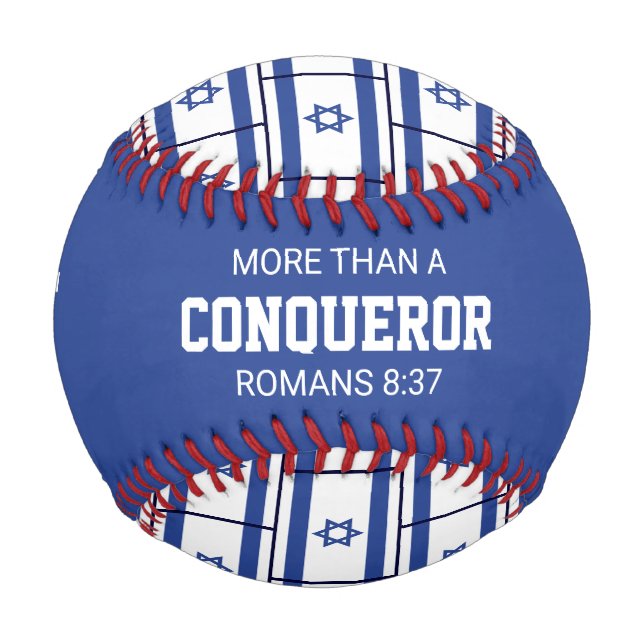 Patriotic ISRAEL Custom Scripture FLAG Baseball (Front)