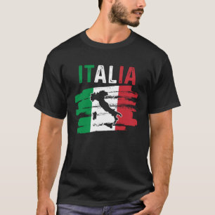 Patriotic Italian Roots Europe Traveller Italy Map T-Shirt
