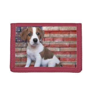 Patriotic Jack Russell Terrier Tri-fold Wallet
