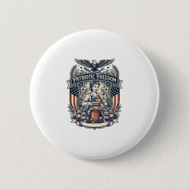 Patriotic Jam Maker 2 Inch Round Button (Front)