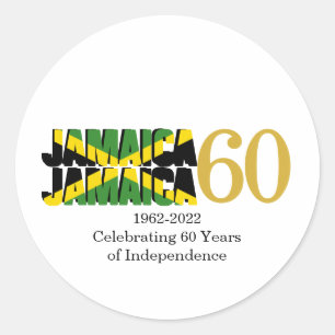 Patriotic JAMAICA 60th Anniversary Independence Classic Round Sticker