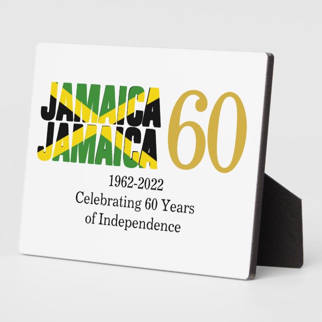Patriotic JAMAICA 60th Anniversary Independence Plaque (Side)