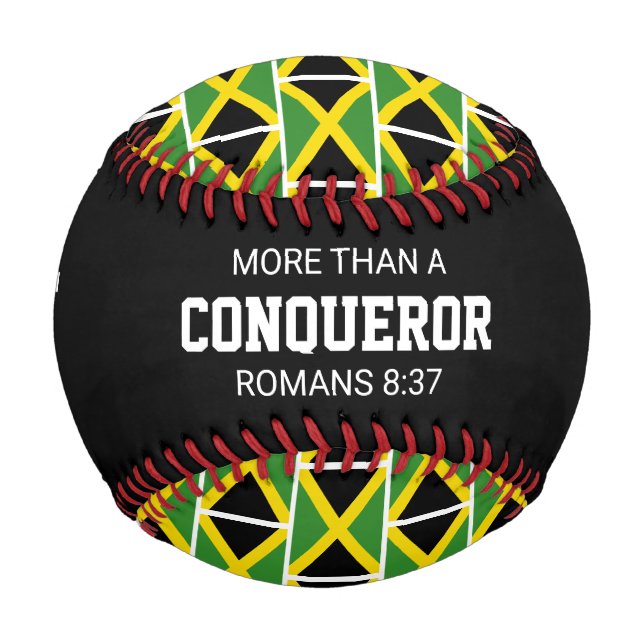 Patriotic JAMAICA Custom Scripture FLAG Baseball (Front)