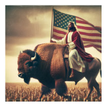 Patriotic Jesus American Christian Bible Art