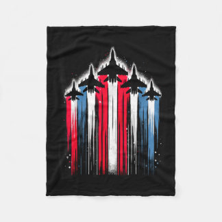 Patriotic Jet Formation USA Flag Colours Fleece Blanket