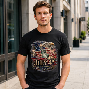 Patriotic July 4th American Flag 250 Years T-Shirt