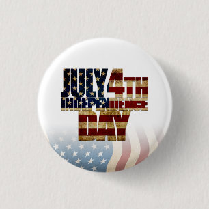 Patriotic July 4th Flag Design 1 Inch Round Button