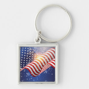 Patriotic July 4th Keychain