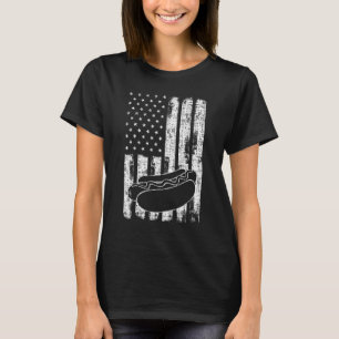 Patriotic July 4th Picnics USA Flag Hotdog Wieners T-Shirt