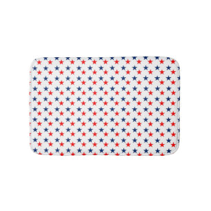 Patriotic July USA American Rustic Country Stars Bath Mat