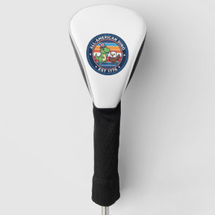 Patriotic Kawaii Dinosaur All-american DINO EST 17 Golf Head Cover
