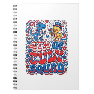Patriotic Kawaii Dinosaur Best Step-dad Ever Step- Notebook