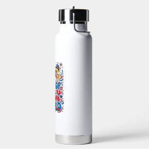 Patriotic Kawaii Dinosaur Best Step-dad Ever Step- Water Bottle