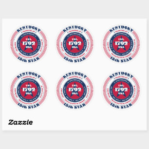 Patriotic Kentucky Circle Design Sticker