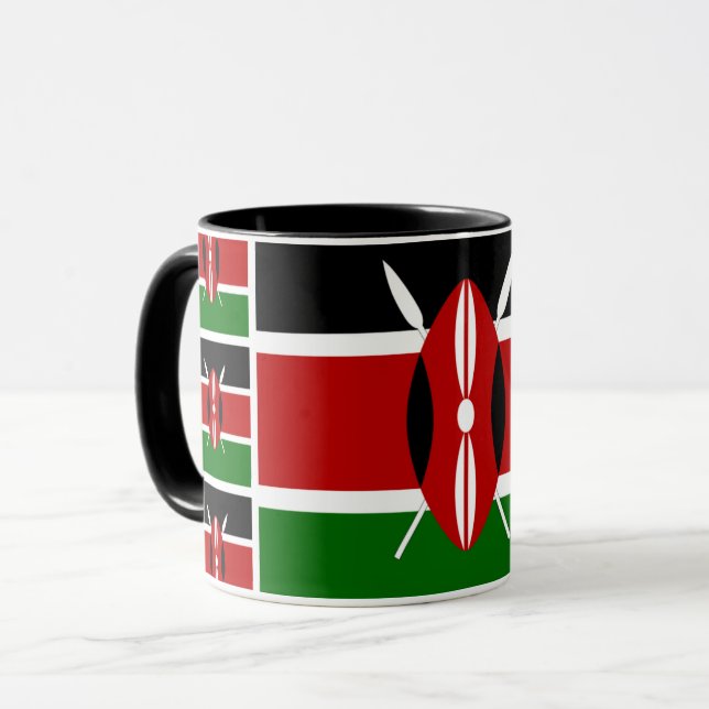 Patriotic Kenyan Flag Coffee Mug, Kenya / Students Mug (Front Left)