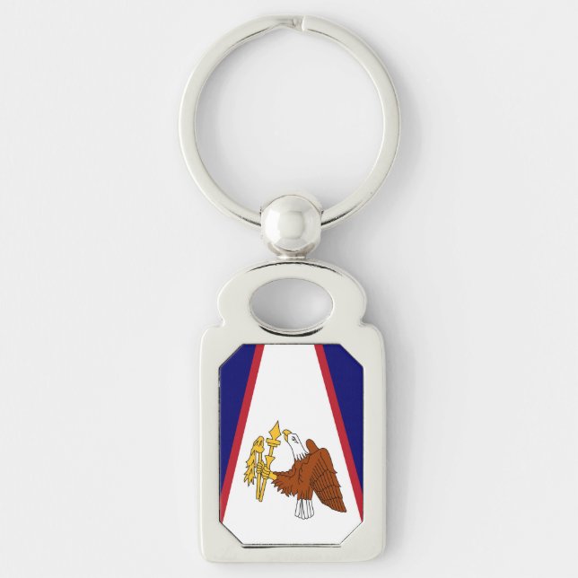 Patriotic keychain with Flag of American Samoa (Front)