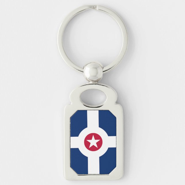 Patriotic keychain with Flag of Indianapolis (Front)