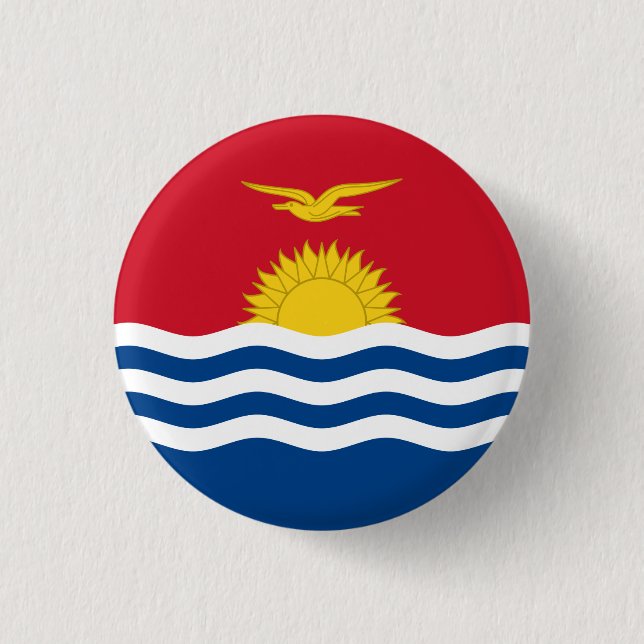 Patriotic Kiribati Flag 1 Inch Round Button (Front)