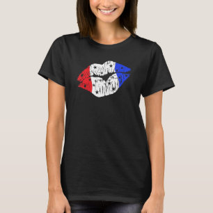 Patriotic Kiss on the Red  White  and Blue Lips US T-Shirt