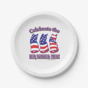 Patriotic Kitty Cats Paper Plate