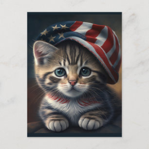 Patriotic Kitty!   Postcard