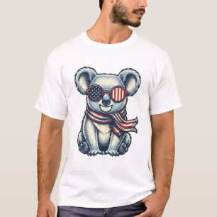 Patriotic Koala Vintage Engraving Shirt Design_1