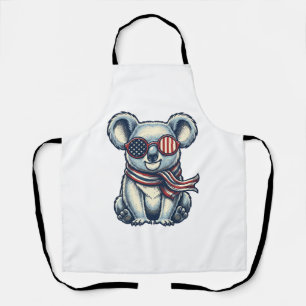 Patriotic Koala Vintage Engraving Shirt Design_1 Apron