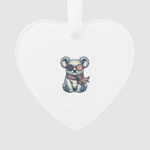 Patriotic Koala Vintage Engraving Shirt Design_1 Ornament
