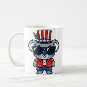 Patriotic Koala Vintage Style Vector Art_1 Coffee Mug