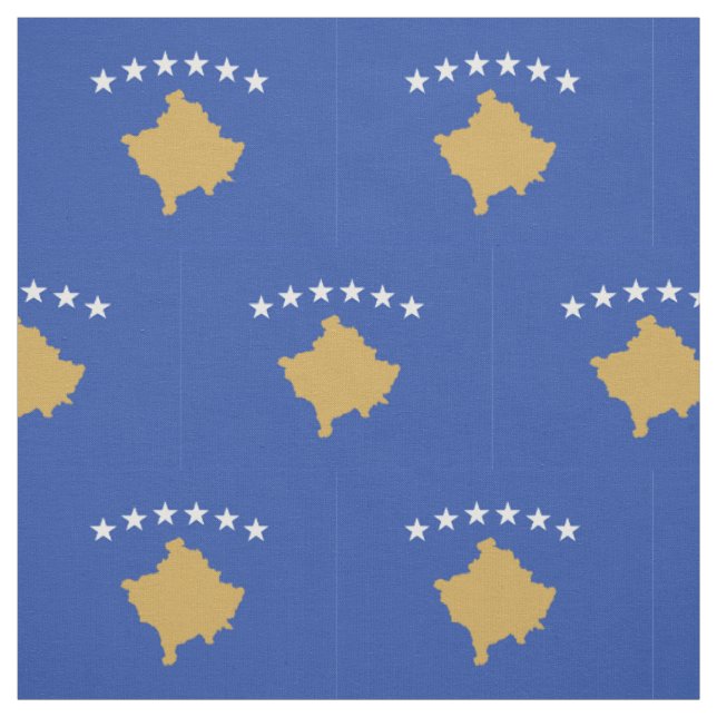 Patriotic Kosovo Flag Fabric (Swatch)