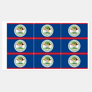 Patriotic labels with flag of Belize