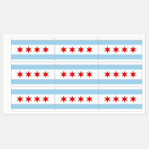 Patriotic labels with flag of Chicago City