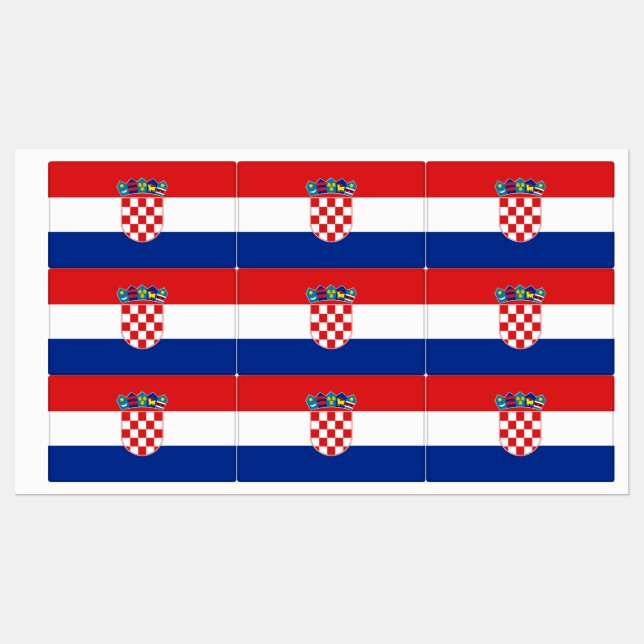 Patriotic labels with flag of Croatia (Sheet)