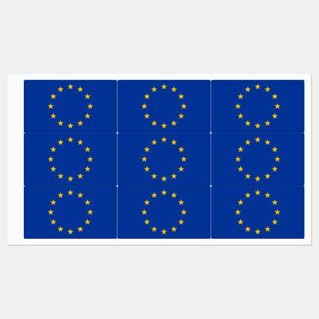 Patriotic labels with flag of European Union (Sheet)