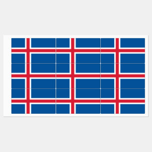 Patriotic labels with flag of Iceland