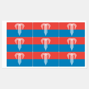 Patriotic labels with flag of Kansas City, USA